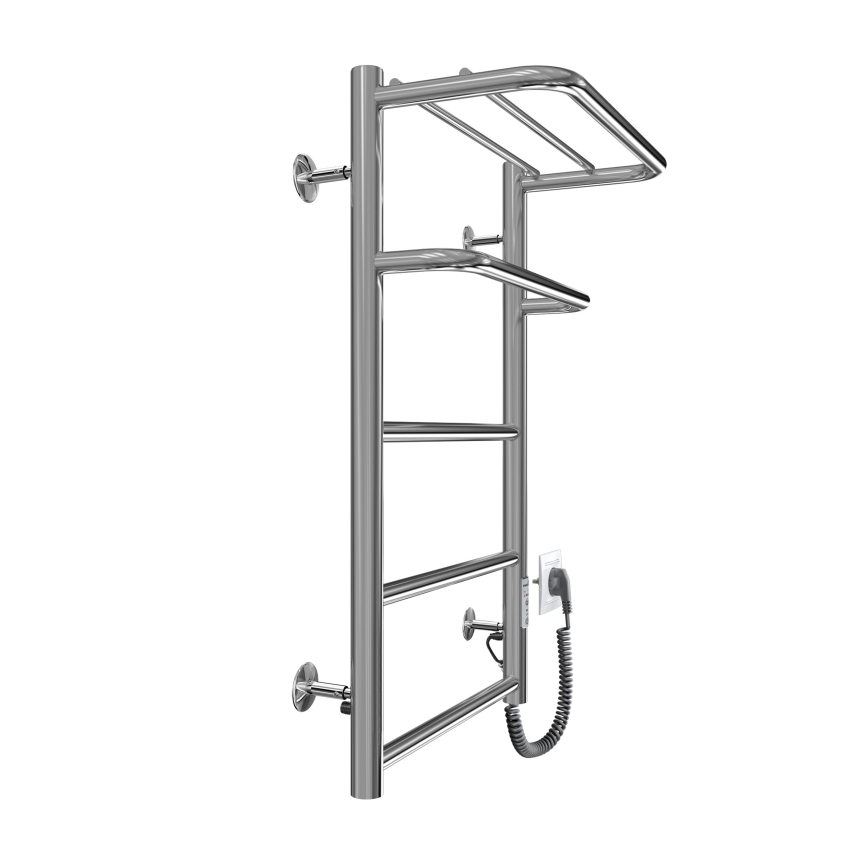 Badeværelses stigehåndklædetørrer HOTEL 75W/230V 66x42 cm, rustfrit stål/krom, højrevendt