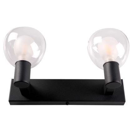 Badeværelses væglampe POLA 2xG9/5W/230V IP44 sort/klar