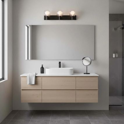 Badeværelses væglampe POLA 3xG9/5W/230V IP44 sort/klar