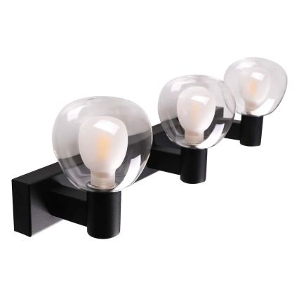 Badeværelses væglampe POLA 3xG9/5W/230V IP44 sort/klar