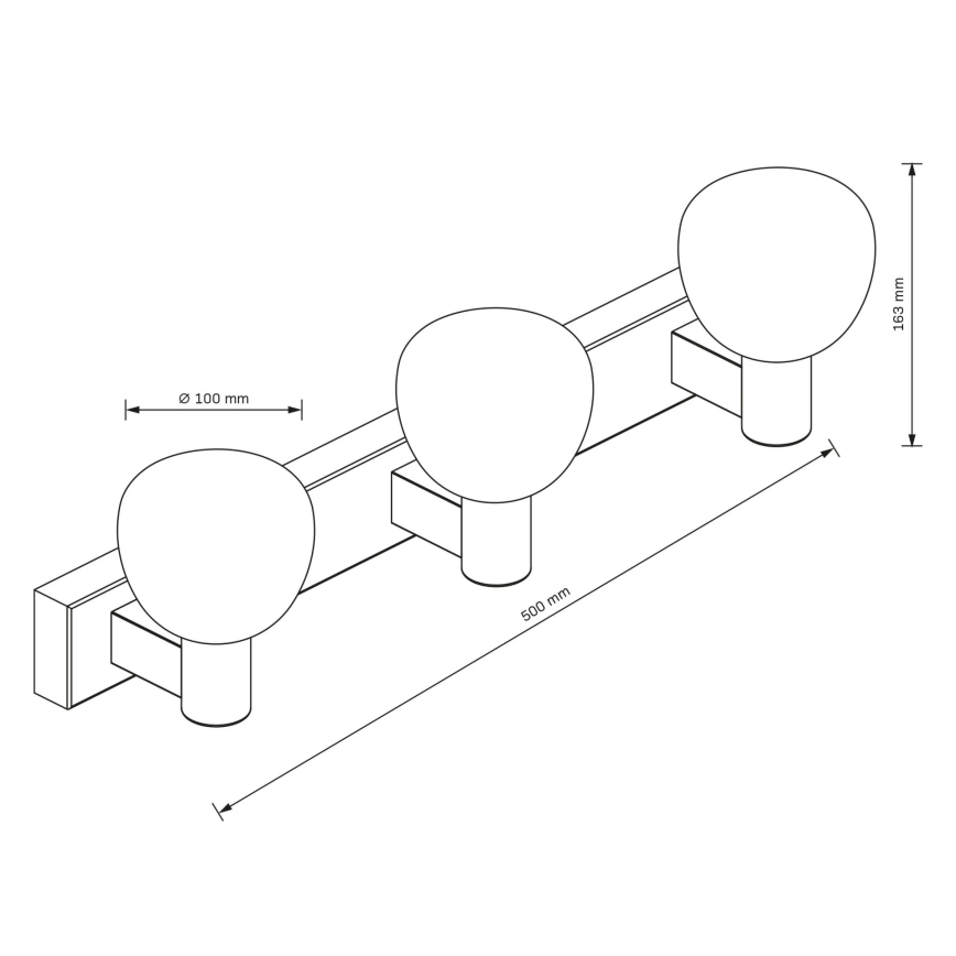 Badeværelses væglampe POLA 3xG9/5W/230V IP44 sort/klar