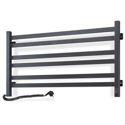 Badeværelses håndklædetørrer med termostat AVANGARD 316W/230V 50,6 cm IP44, sort, venstrevendt, kantet