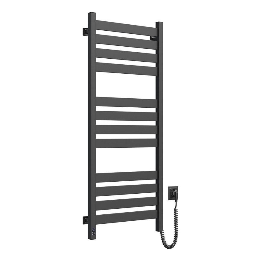 Badeværelseshåndklædetørrer med termostat LARGO 541W/230V 120,6 cm IP44 sort højre kantet