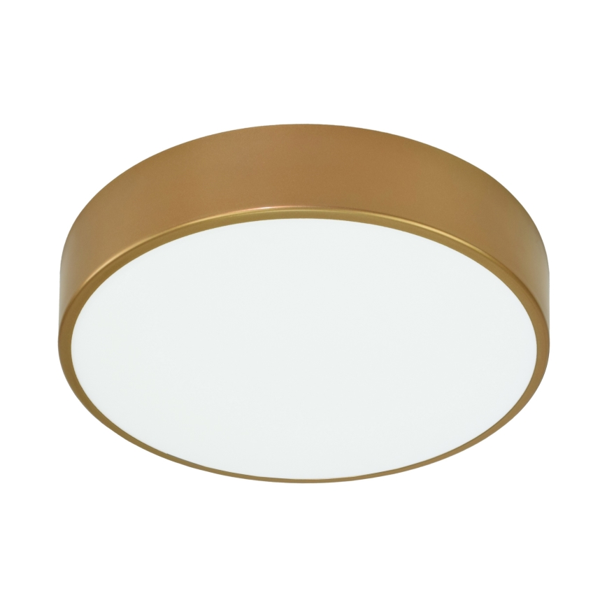 Badeværelsesloftlampe CLEO med sensor, 3x E27/24W/230V, Ø 40 cm, guldfarvet, IP54
