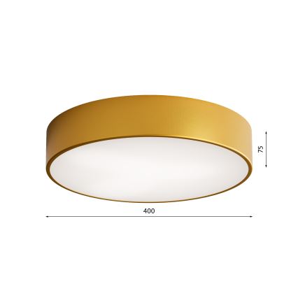 Badeværelsesloftlampe CLEO med sensor, 3x E27/24W/230V, Ø 40 cm, guldfarvet, IP54