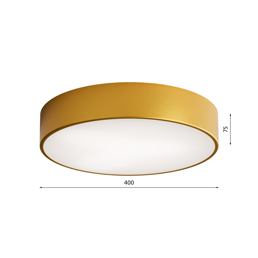 Badeværelsesloftlampe CLEO med sensor, 3x E27/24W/230V, Ø 40 cm, guldfarvet, IP54