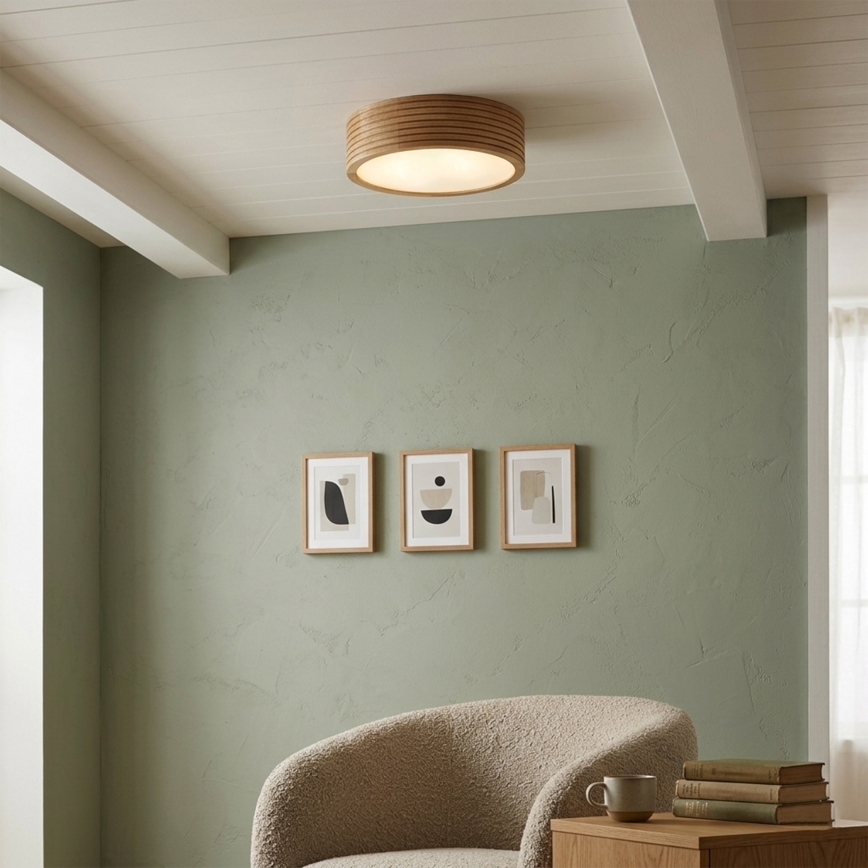 Badeværelsesloftlampe LINARO 2xE27/15W/230V IP54 eg Ø 27 cm