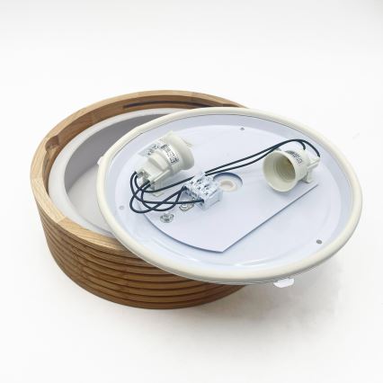 Badeværelsesloftlampe LINARO 2xE27/15W/230V IP54 eg Ø 27 cm