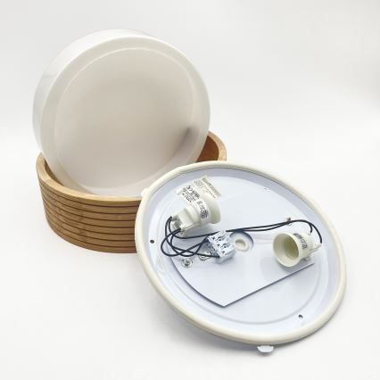 Badeværelsesloftlampe LINARO 2xE27/15W/230V IP54 eg Ø 27 cm
