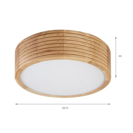 Badeværelsesloftlampe LINARO 2xE27/15W/230V IP54 eg Ø 27 cm