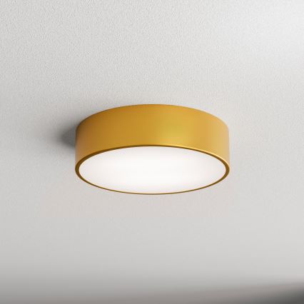 Badeværelsesloftlampe med sensor CLEO, 2x E27/24W/230V, Ø 30 cm, guld, IP54