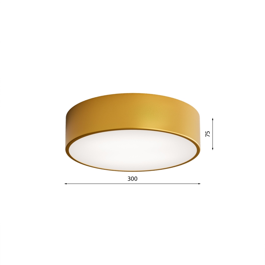 Badeværelsesloftlampe med sensor CLEO, 2x E27/24W/230V, Ø 30 cm, guld, IP54