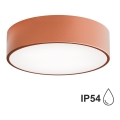 Badeværelsesloftlampe med sensor CLEO, 2xE27/24W/230V, Ø 30 cm, kobberfarvet, IP54