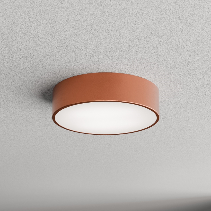 Badeværelsesloftlampe med sensor CLEO, 2xE27/24W/230V, Ø 30 cm, kobberfarvet, IP54