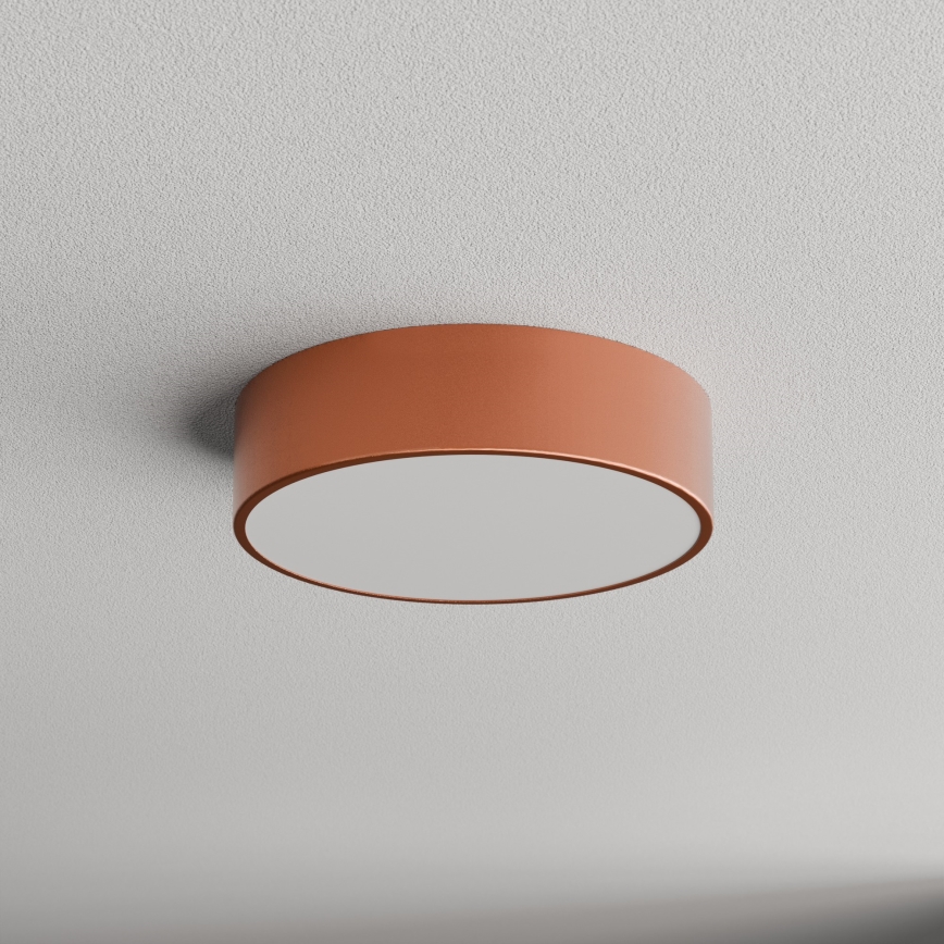 Badeværelsesloftlampe med sensor CLEO, 2xE27/24W/230V, Ø 30 cm, kobberfarvet, IP54