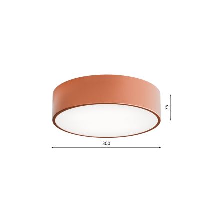 Badeværelsesloftlampe med sensor CLEO, 2xE27/24W/230V, Ø 30 cm, kobberfarvet, IP54