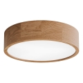 Badeværelsesloftlampe med sensor CLEO 3xE27/24W/230V, Ø 37,5 cm, IP54, eg