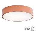 Badeværelsesloftlampe med sensor CLEO, 3xE27/24W/230V, Ø 40 cm, kobberfarvet, IP54