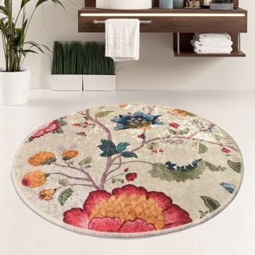 Badeværelsesmåtte ARYA diameter 100 cm farverig