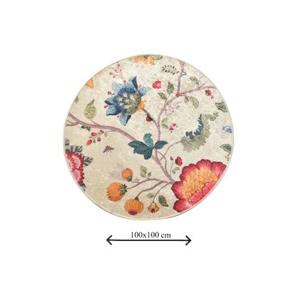 Badeværelsesmåtte ARYA diameter 100 cm farverig