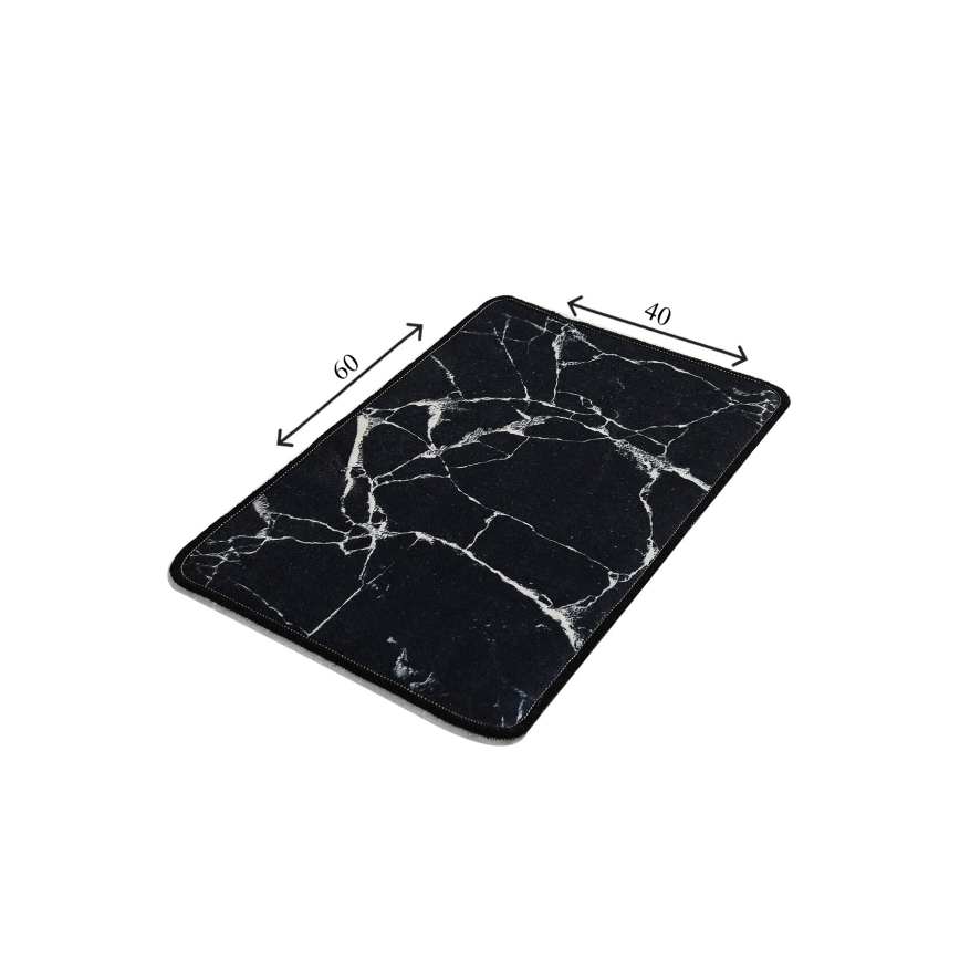 Badeværelsesmåtte MARBLE 40x60 cm sort