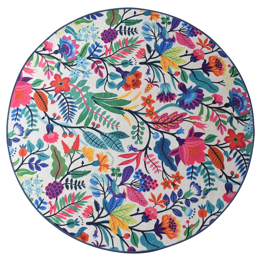Badeværelsesmåtte PICTURA diameter 100 cm farverig
