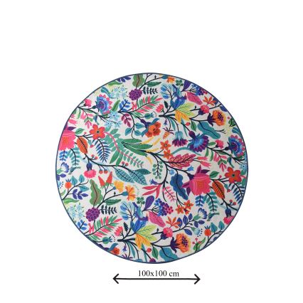 Badeværelsesmåtte PICTURA diameter 100 cm farverig