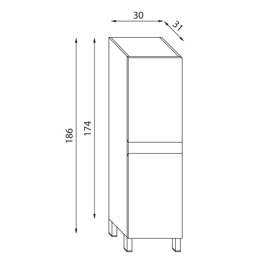 Badeværelsesskab KENWOOD 186 cm hvid