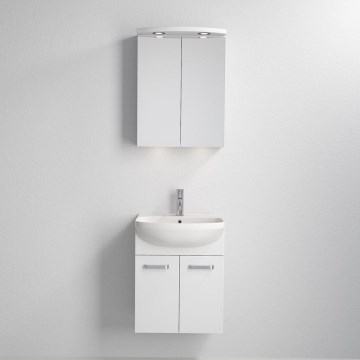 Badeværelsesskab med håndvask ASTRID + LED-spejlskab 4xLED/4,3W/230V IP44 hvid