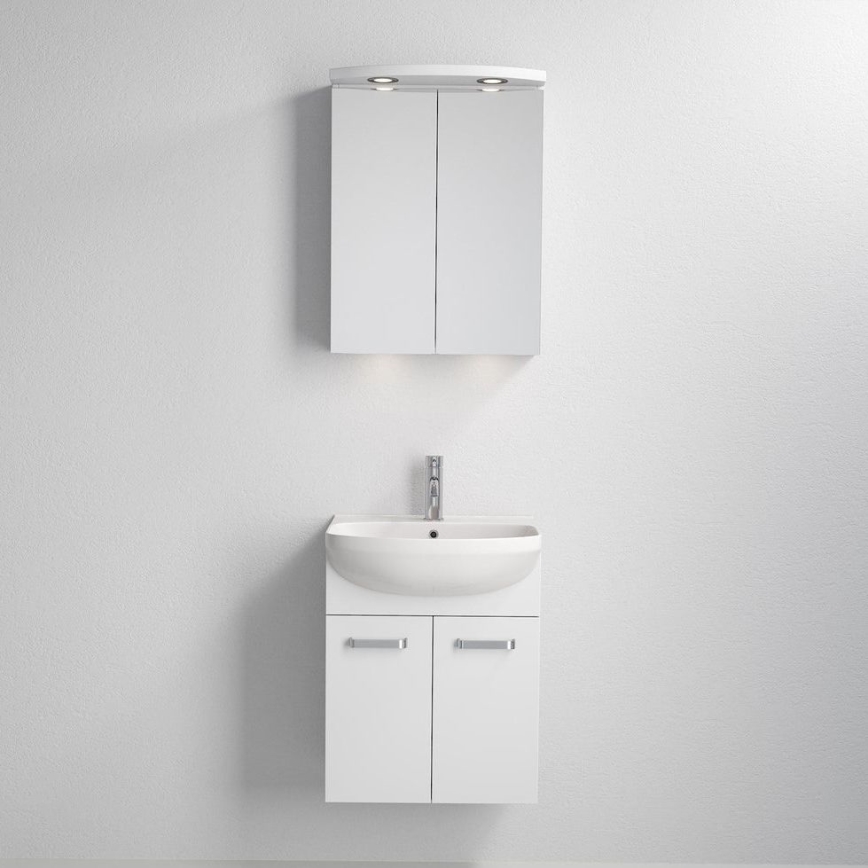 Badeværelsesskab med håndvask ASTRID + LED-spejlskab 4xLED/4,3W/230V IP44 hvid
