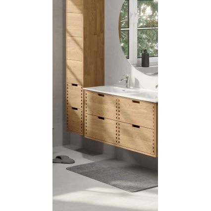 Badeværelsesskab med håndvask GRIBSKOV 120 cm beige/eg/hvid