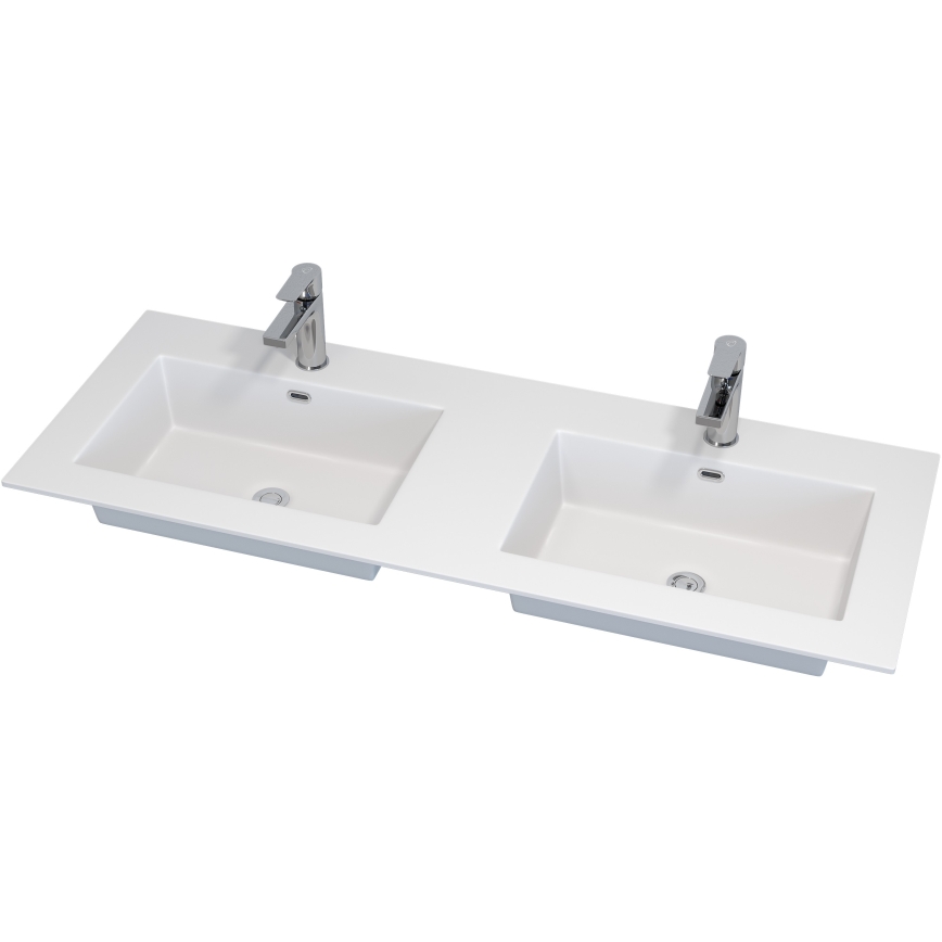 Badeværelsesskab med håndvask GRIBSKOV 120 cm beige/eg/hvid