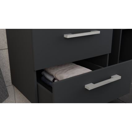 Badeværelsesskab med vask KATE + spejlskab + vægskab i antracit