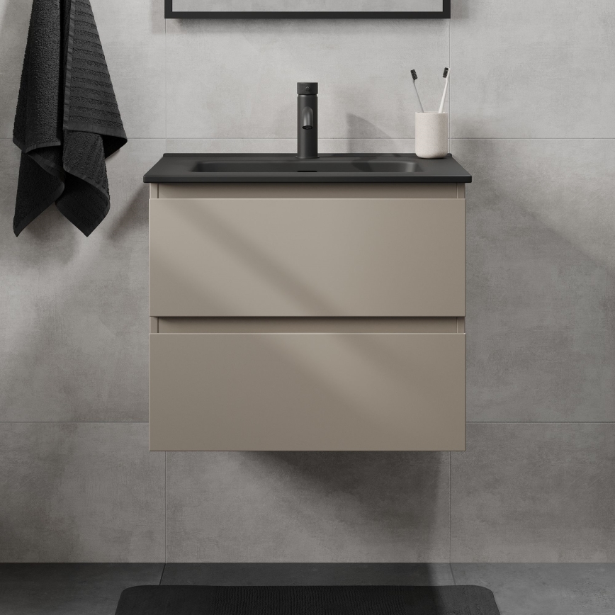 Badeværelsesskab med håndvask KENWOOD 61x52x45 cm Marakesh/sort