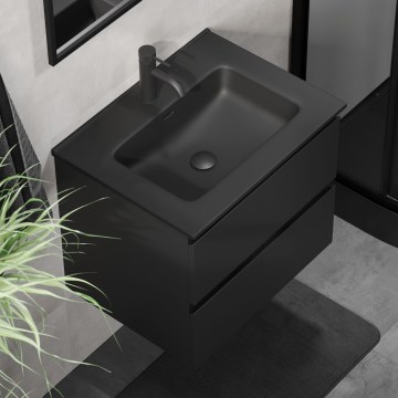 Badeværelsesskab med håndvask KENWOOD 61x52x45 cm sort