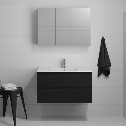Badeværelsesskab med håndvask KENWOOD 91 x 50 x 45 cm, sort