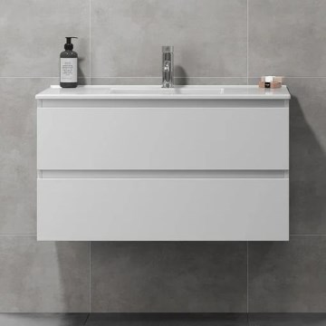 Badeværelsesskab med håndvask KENWOOD 91x50x47 cm hvid