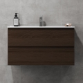 Badeværelsesskab med håndvask KENWOOD 91x50x47 cm valnød