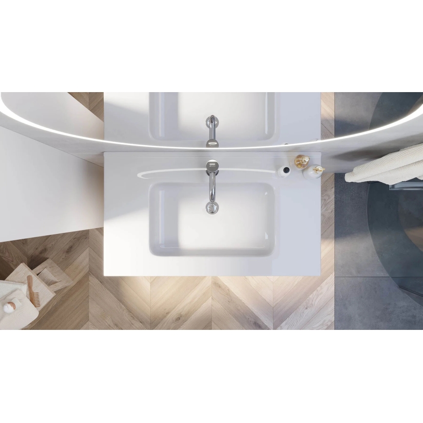 Badeværelsesskab med håndvask MOLDE 80 cm hvid