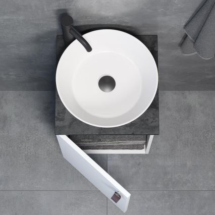 Badeværelsesskab med håndvask TAARNHOLM hvid