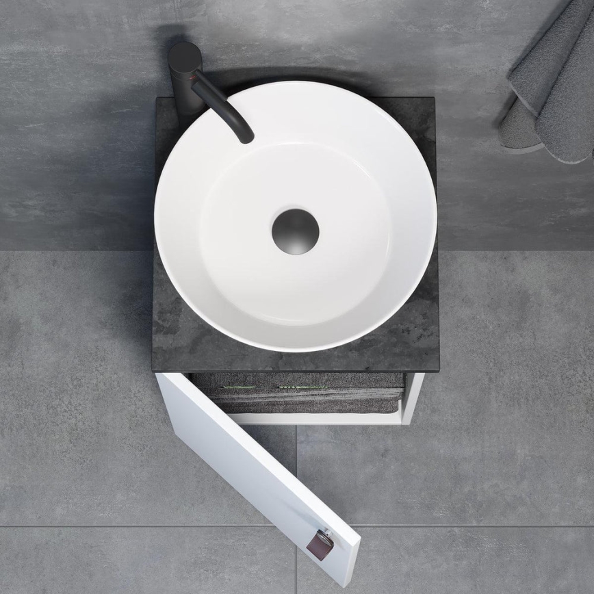 Badeværelsesskab med håndvask TAARNHOLM hvid