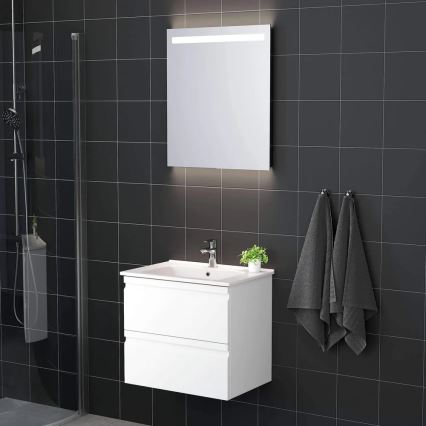 Badeværelsesskab med håndvask VIGO + LED-vægspejl med baggrundsbelysning LED/10W/230V IP44 hvid