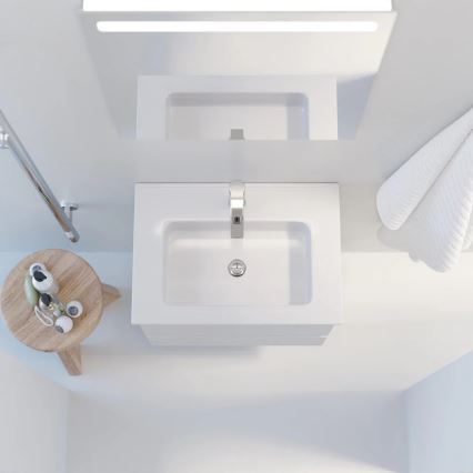 Badeværelsesskab med håndvask VIGO + LED-vægspejl med baggrundsbelysning LED/10W/230V IP44 hvid