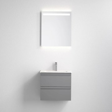 Badeværelsesskab med håndvask VIGO + LED-vægspejl med baggrundsbelysning LED/10W/230V IP44 grå