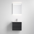 Badeværelsesskab med håndvask VIGO + vægmonteret spejl med indbygget LED-belysning LED/10W/230V IP44 sort