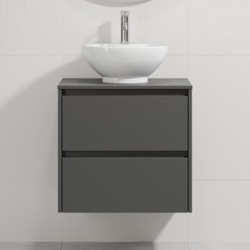 Badeværelsesskab med servant TRONDHEIM/DRAMMEN 60x57x46 cm antracit/hvid