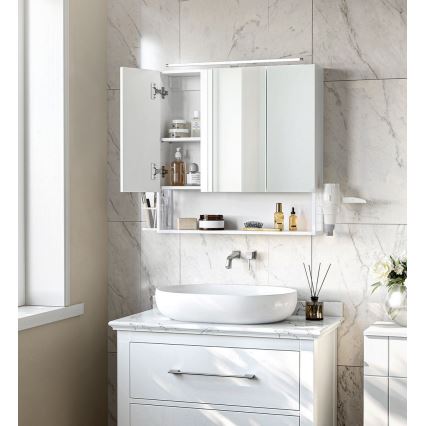 Badeværelsesskab med spejl SKY, hvid