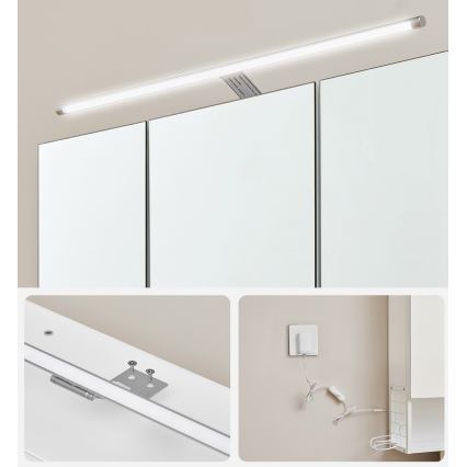 Badeværelsesskab med spejl SKY, hvid