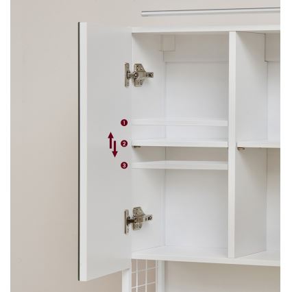 Badeværelsesskab med spejl SKY, hvid