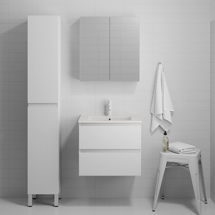 Badeværelsesskab med vask KENWOOD 61 cm hvid